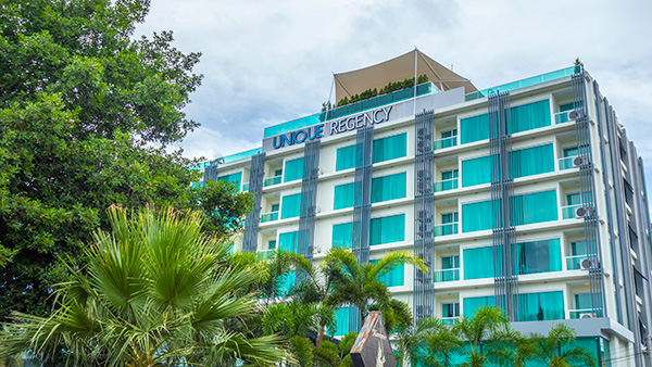 The Unique Regency Hotel in South Pattaya on Pratamnak Hill, Soi 5 near Cosy Beach.